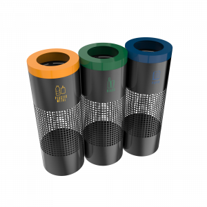 BELVEDERE PC - powder coated metal urban recycling bins