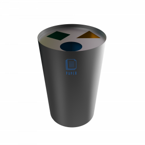 SINGLA PC - powder coated metal trash bin station