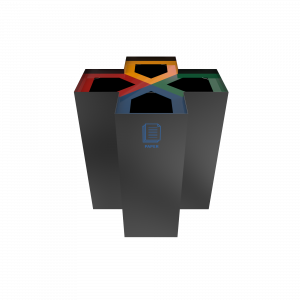 CHANI PC - modern powder coated metal recycling bin station_1