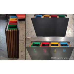 TOLIMA PC ingenious powder coated metal and wood recycle bins