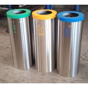 STELLA SST round recycle bins made of stainless steel