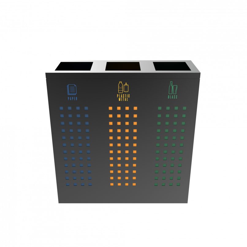 ALBRIS PC color coded sheet metal selective recycle bin - Binsignia®