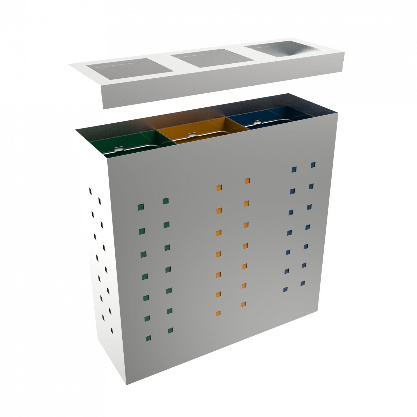 ALBRIS SST color coded stainless steel recycle bin - Binsignia®