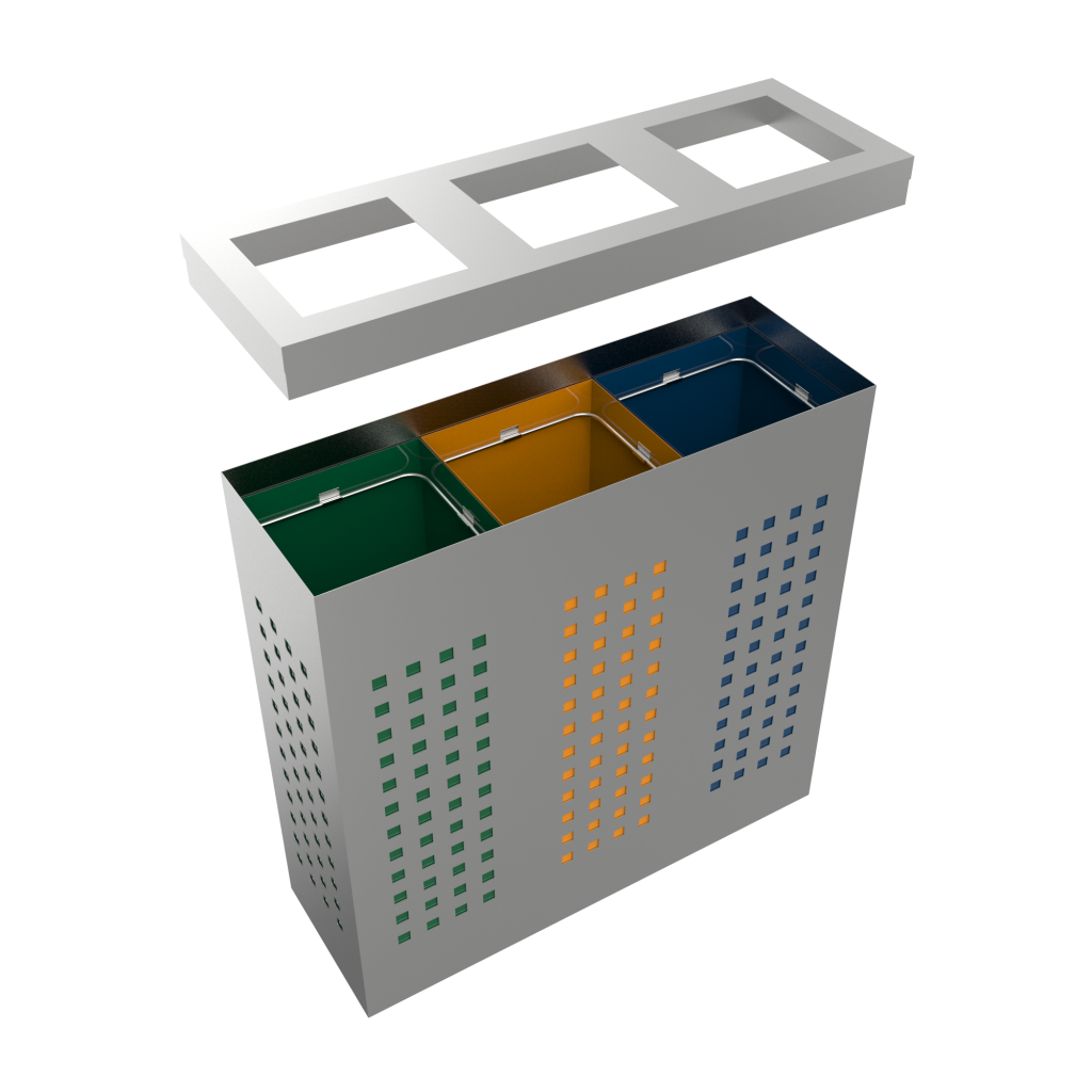 ALBRIS SST color coded stainless steel recycle bin - Binsignia®