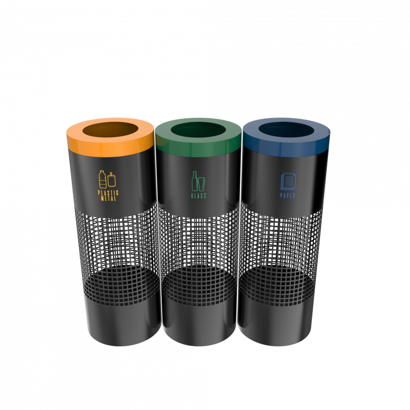 BELVEDERE PC stylish sheet metal recycle bins - Binsignia®