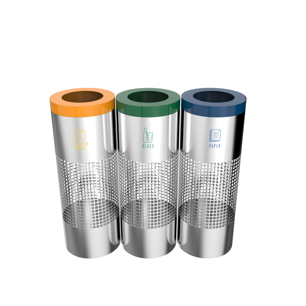 BELVEDERE SST stylish stainless steel recycle bins - Binsignia®