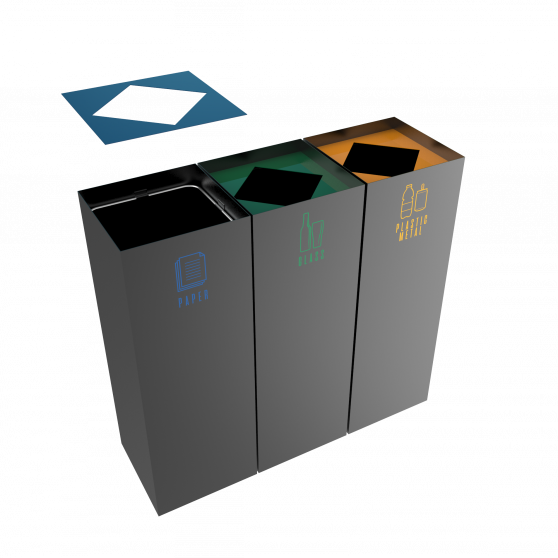 Cimon Pc Classic Set Of Recycle Bins Made Of Sheet Metal - Binsignia®