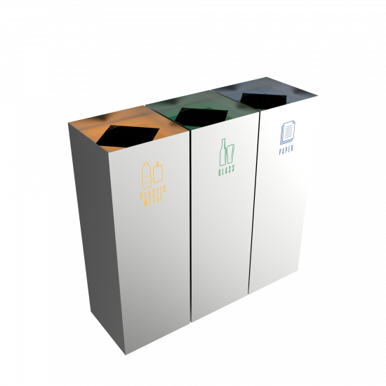 CIMON SST set of recycle bins made of stainless steel - Binsignia®