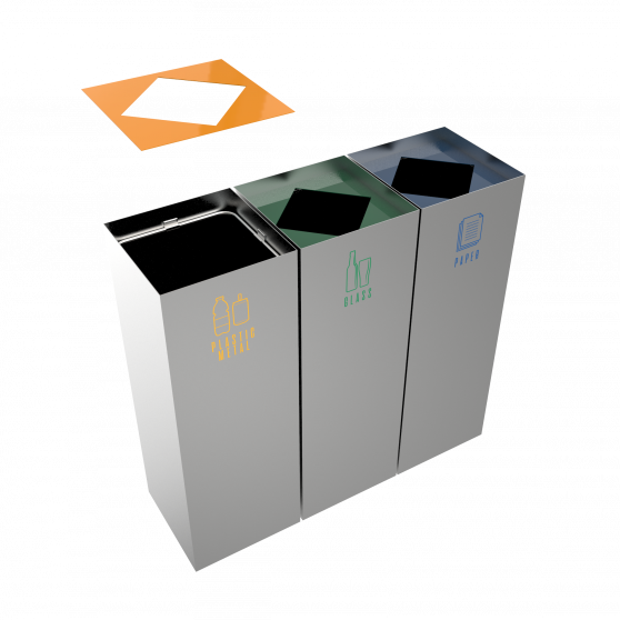 CIMON SST set of recycle bins made of stainless steel - Binsignia®