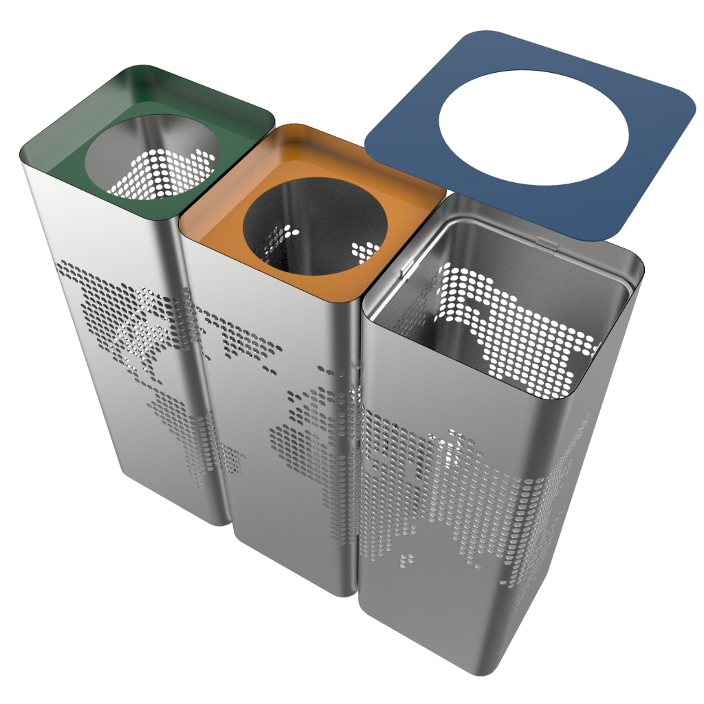 SST stylish contemporary stainless steel recycle bins Binsignia®