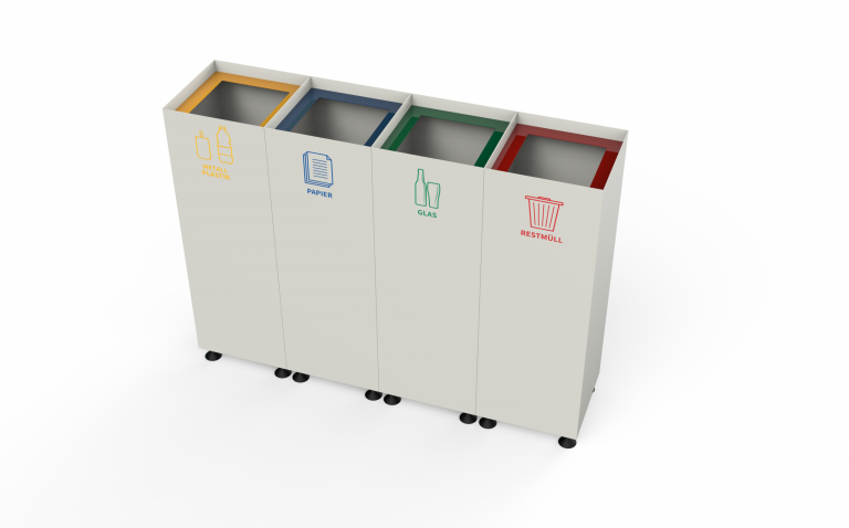 MEDELE PC modern urban recycle bins in sheet metal - Binsignia