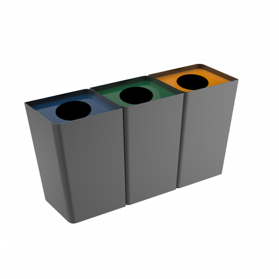 POLLUX PC modern design recycle bins in sheet metal - Binsignia®