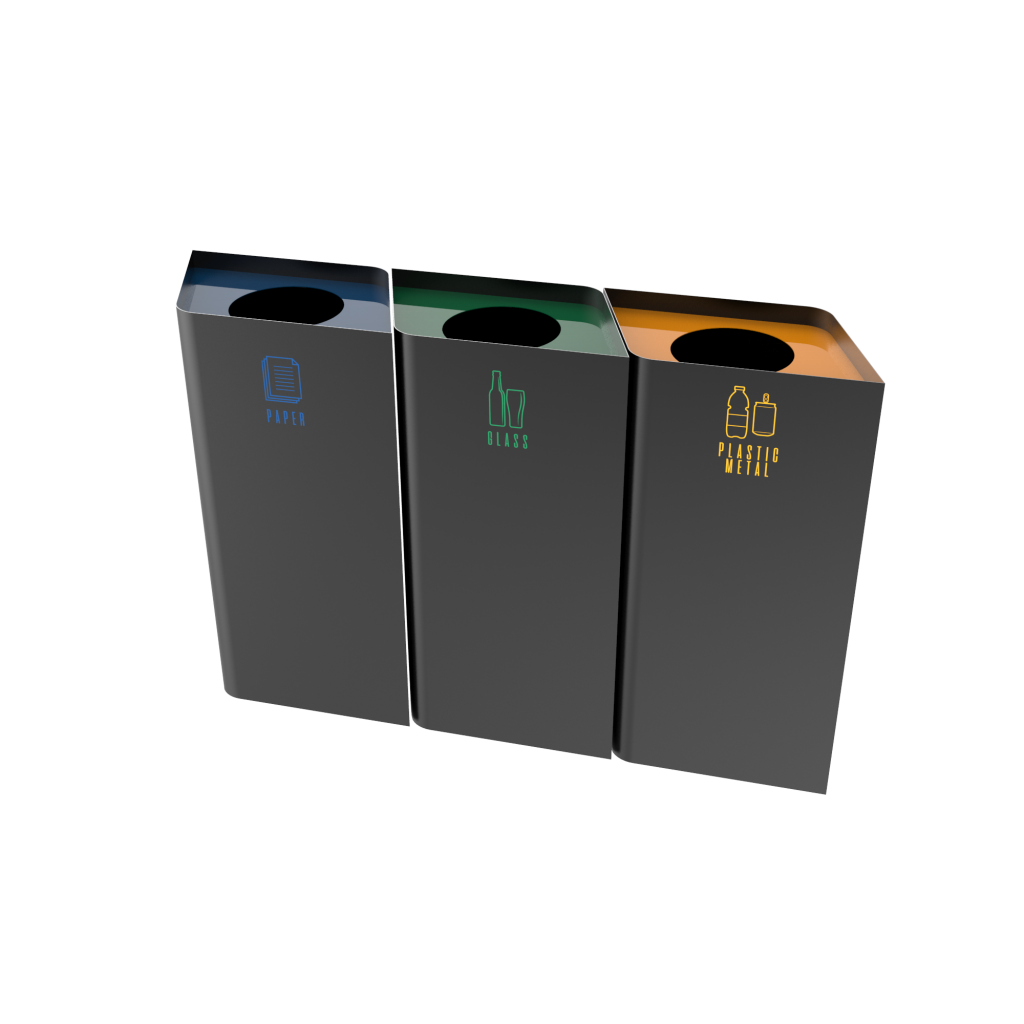 POLLUX PC modern design recycle bins in sheet metal - Binsignia®