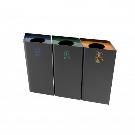 POLLUX PC modern design recycle bins in sheet metal - Binsignia®