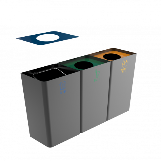 POLLUX PC modern design recycle bins in sheet metal - Binsignia®