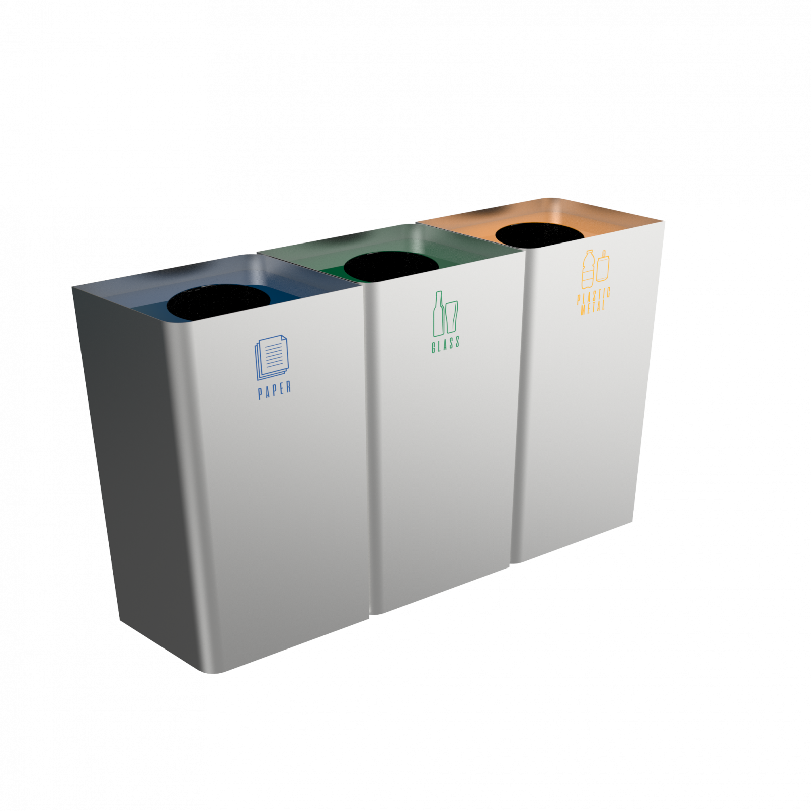 POLLUX SST modern design recycle bins in stainless steel - Binsignia®