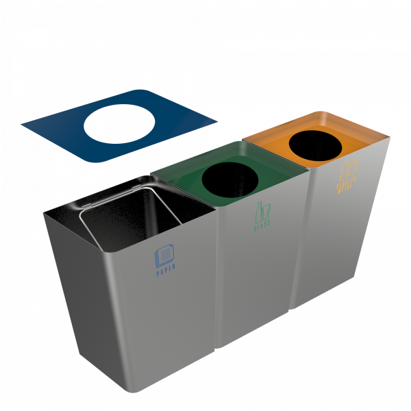 POLLUX SST modern design recycle bins in stainless steel - Binsignia®