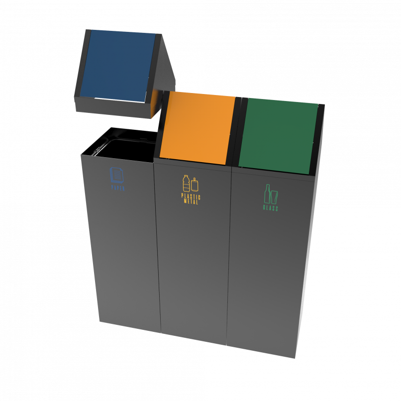 SCOPI PC sheet metal modern design recycle bins - Binsignia®