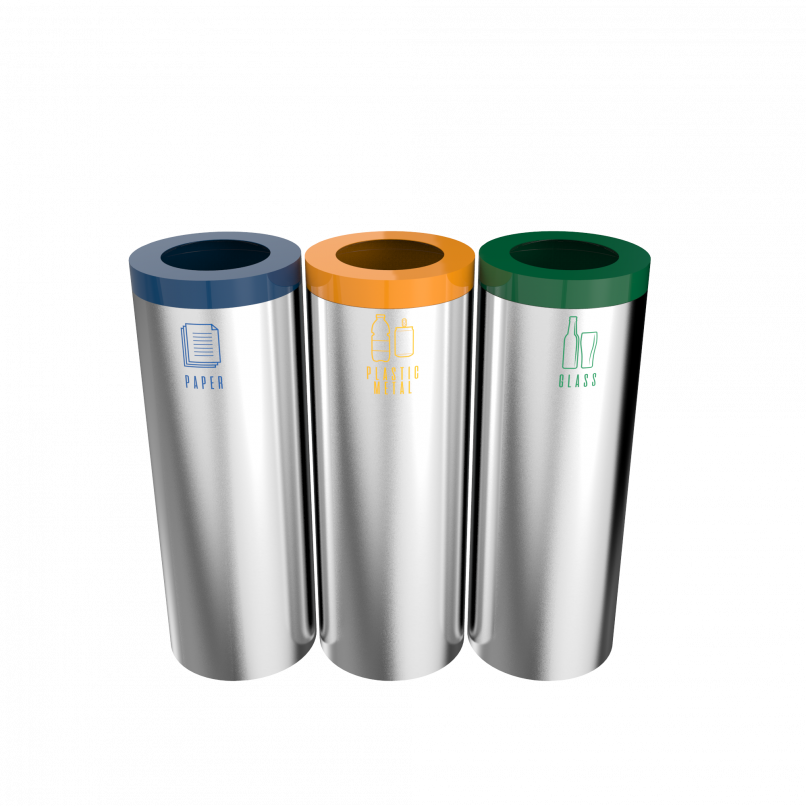 STELLA SST round recycle bins made of stainless steel - Binsignia®